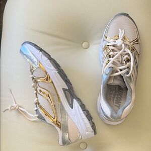 Saucony x J Crew Ride Millennium Women's Metallic Gold & Silver Sneakers, Sz 10